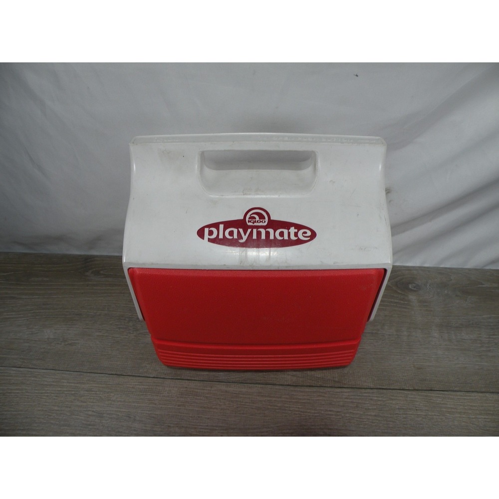 Vintage Igloo Playmate Pal 7 Qt Cooler Red & White Portable Ice Chest Lunch Box